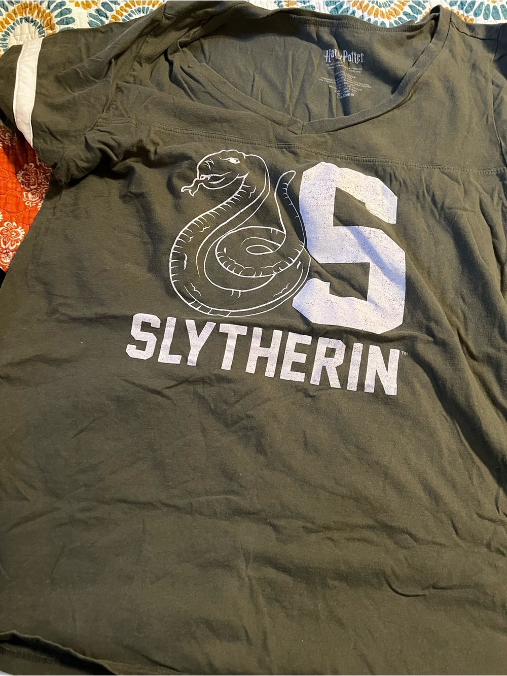 Warner Bros. Slytherin Snake Logo Tee - Black and White